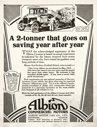 Albion Motors Ltd advert