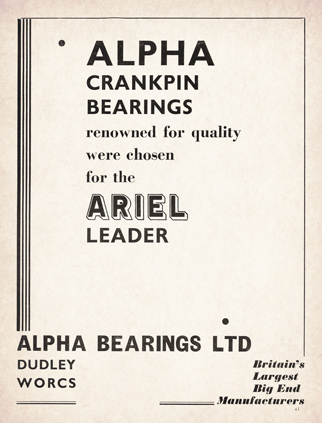 Alpha Bearings Ltd advert