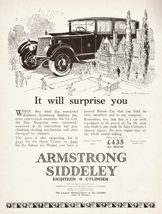 Armstrong Siddeley Motors LTD advert