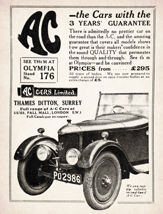 Auto Carriers (1911) Ltd A.C Cars advert