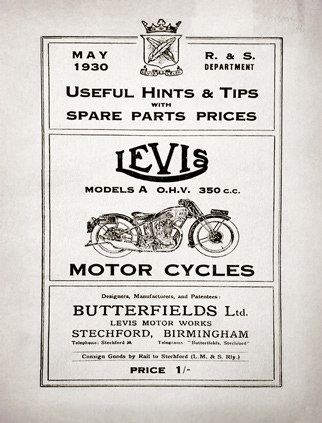 Butterfields LTD (Levis Motorcycles) advert