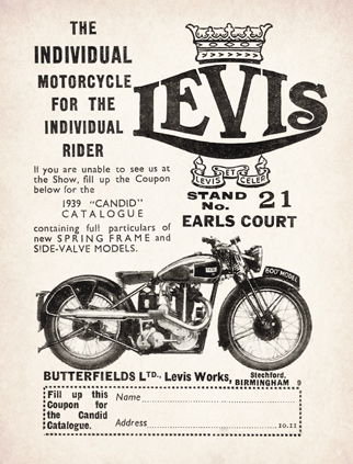 Butterfields LTD (Levis Motorcycles) advert