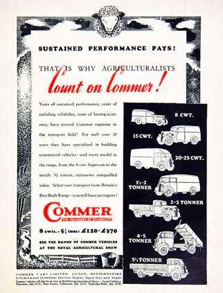 Commer Cars LTD advert