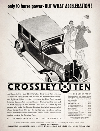 Crossley Motors Ltd advert