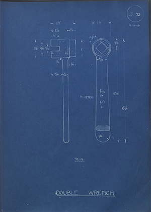 A.A Jones & Shipman  Double Wrench WH Tildesley Forging Technical Drawing