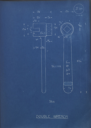 A.A Jones & Shipman  Double Wrench WH Tildesley Forging Technical Drawing