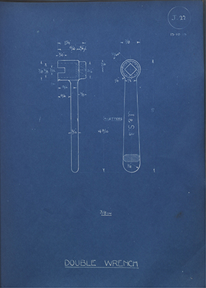 A.A Jones & Shipman  Double Wrench WH Tildesley Forging Technical Drawing