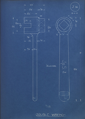 A.A Jones & Shipman  Double Wrench WH Tildesley Forging Technical Drawing