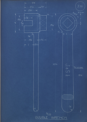 A.A Jones & Shipman  Double Wrench WH Tildesley Forging Technical Drawing