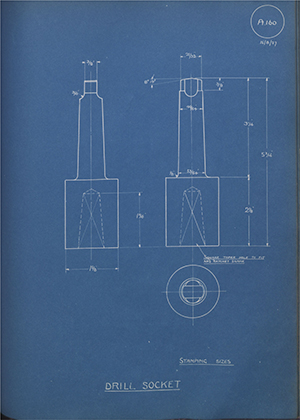 A.A Jones & Shipman  Drill Socket WH Tildesley Forging Technical Drawing