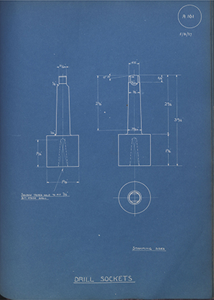 A.A Jones & Shipman  Drill Sockets WH Tildesley Forging Technical Drawing