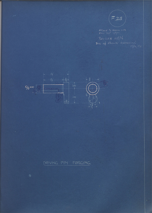 A.A Jones & Shipman  Driving Pin Forging WH Tildesley Forging Technical Drawing