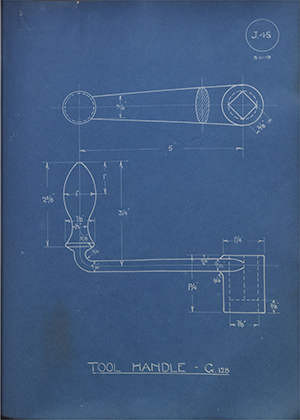 A.A Jones & Shipman G128 Tool Handle - G128 WH Tildesley Forging Technical Drawing