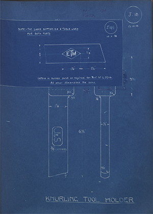 A.A Jones & Shipman  Knurling Tool Holder WH Tildesley Forging Technical Drawing