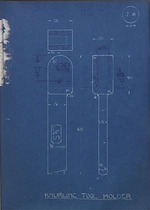 A.A Jones & Shipman  Knurling Tool Holder WH Tildesley Forging Technical Drawing