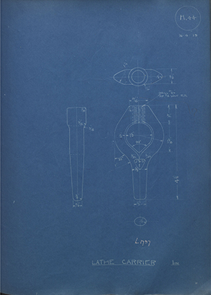 A.A Jones & Shipman L1797 Lathe Carrier 1in WH Tildesley Forging Technical Drawing