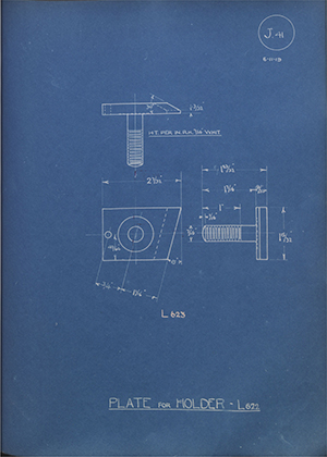 A.A Jones & Shipman L622 Plate for Holder - L622 WH Tildesley Forging Technical Drawing