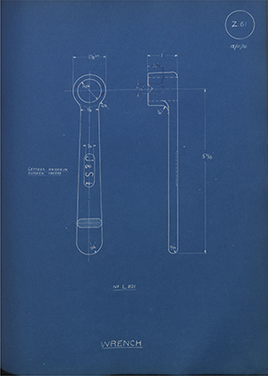 A.A Jones & Shipman L821 Wrench WH Tildesley Forging Technical Drawing