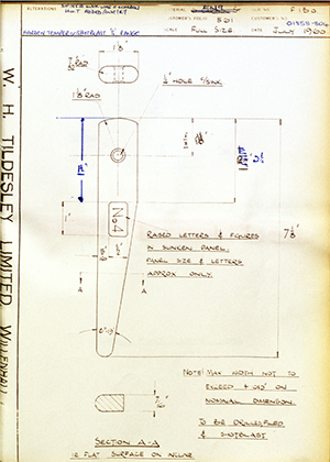 A.A Jones & Shipman LTD 01858-804  WH Tildesley Forging Technical Drawing