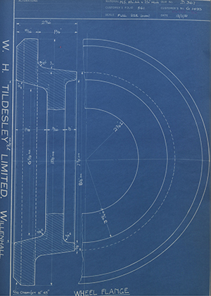 A.A Jones & Shipman LTD G1493 Wheel Flange WH Tildesley Forging Technical Drawing