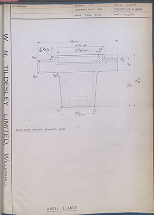 A.A Jones & Shipman LTD G14992 Wheel Flange WH Tildesley Forging Technical Drawing