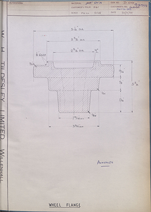 A.A Jones & Shipman LTD G14994 Wheel Flange WH Tildesley Forging Technical Drawing