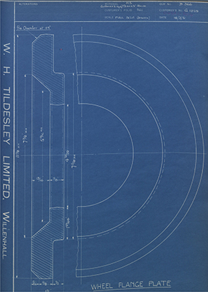 A.A Jones & Shipman LTD G1825 Wheel Flange Plate WH Tildesley Forging Technical Drawing