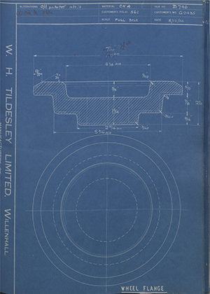 A.A Jones & Shipman LTD G2435 Wheel Flange WH Tildesley Forging Technical Drawing