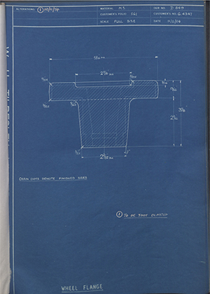 A.A Jones & Shipman LTD G4347 Wheel Flange WH Tildesley Forging Technical Drawing