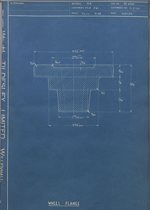 A.A Jones & Shipman LTD G5135 Wheel Flange WH Tildesley Forging Technical Drawing