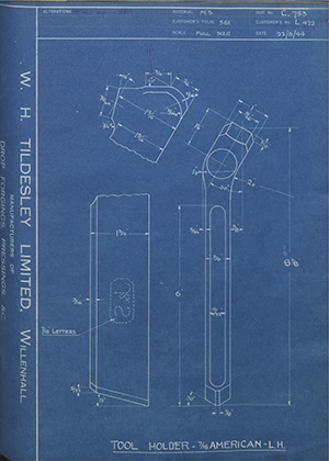 A.A Jones & Shipman LTD L472 Tool Holder - 7/16