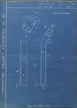 A.A Jones & Shipman LTD L484 Tool Holder - LH - 1/4