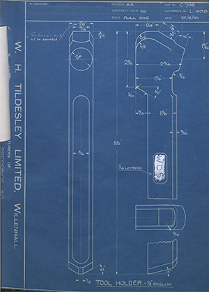 A.A Jones & Shipman LTD L498 Tool Holder - 1/2