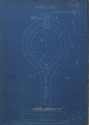 A.A Jones & Shipman  Lathe Carrier - Size 11 WH Tildesley Forging Technical Drawing