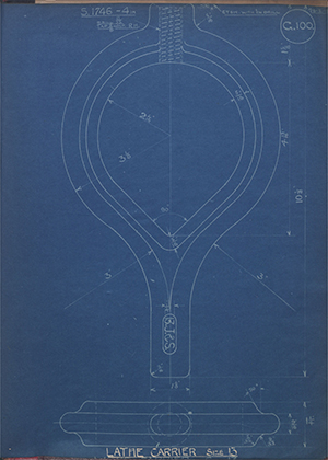 A.A Jones & Shipman  Lathe Carrier - Size 13 WH Tildesley Forging Technical Drawing