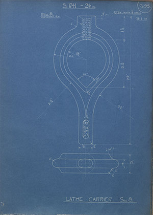 A.A Jones & Shipman  Lathe Carrier - Size 8 WH Tildesley Forging Technical Drawing