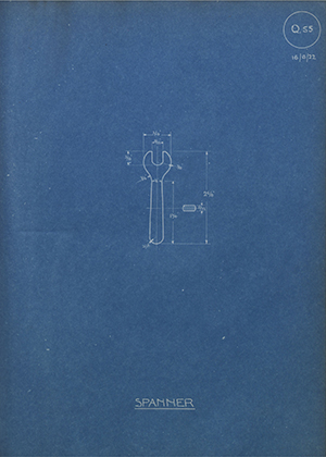 A.A Jones & Shipman  Spanner WH Tildesley Forging Technical Drawing