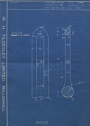 A.B.C Coupler Engineering Co LTD 31 Shackle WH Tildesley Forging Technical Drawing