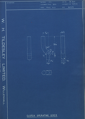 A.B.C Coupler Engineering Co LTD 7757M Clutch Operating Lever WH Tildesley Forging Technical Drawing