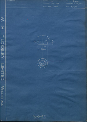 A.B.C Coupler Engineering Co LTD XI/2848 Washer WH Tildesley Forging Technical Drawing