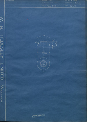 A.B.C Coupler Engineering Co LTD Z1/2833 Washer WH Tildesley Forging Technical Drawing