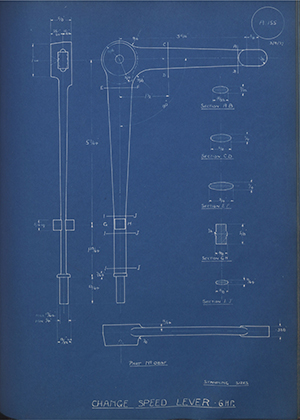 A.J Stevens & Co LTD 089F Change Speed Lever 6HP WH Tildesley Forging Technical Drawing