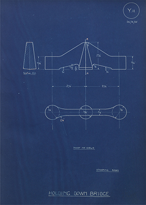 A.J Stevens & Co LTD 10846 Holding Down Bridge WH Tildesley Forging Technical Drawing