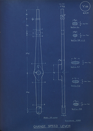 A.J Stevens & Co LTD 11030 Change Speed Lever WH Tildesley Forging Technical Drawing