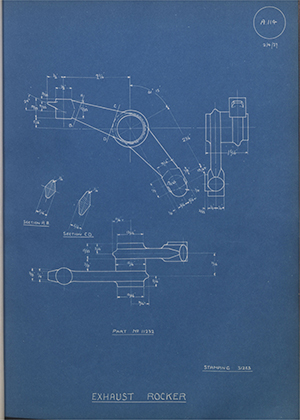 A.J Stevens & Co LTD 11232 Exhaust Rocker WH Tildesley Forging Technical Drawing