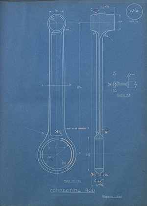 A.J Stevens & Co LTD 1197 Connecting Rod WH Tildesley Forging Technical Drawing