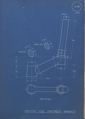 A.J Stevens & Co LTD 15017 Driving Side Footrest Bracket WH Tildesley Forging Technical Drawing