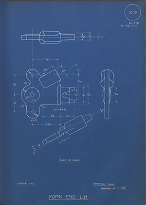 A.J Stevens & Co LTD 15048 Fork End - LH WH Tildesley Forging Technical Drawing