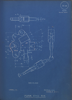 A.J Stevens & Co LTD 15049 Fork End - RH WH Tildesley Forging Technical Drawing