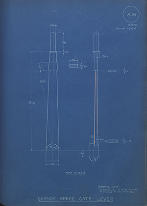 A.J Stevens & Co LTD 15078 Change Speed Gate Lever WH Tildesley Forging Technical Drawing